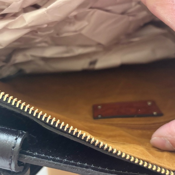 Patricia Nash British Vintage Braden Tote Bag Black Olive Colorblock Leather NEW - Picture 12 of 14